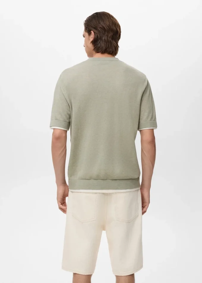 T-shirt in misto cotone a contrasto T-shirt in misto cotone a contrasto