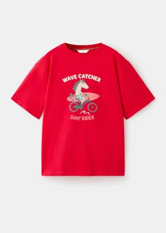 T-shirt in misto cotone stampato