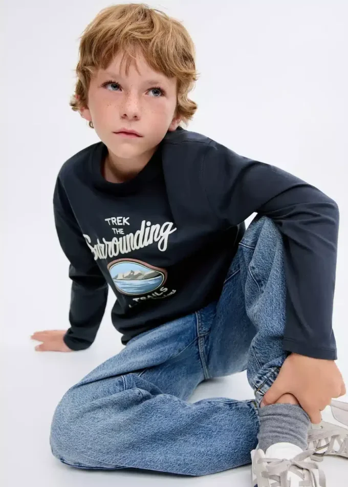 T-shirt in misto cotone stampato T-shirt in misto cotone stampato