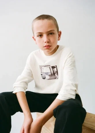 T-shirt in misto cotone stampato