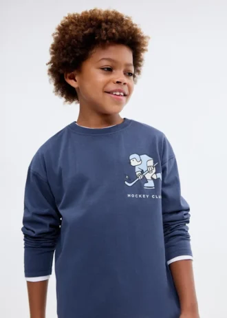 T-shirt in misto cotone stampato