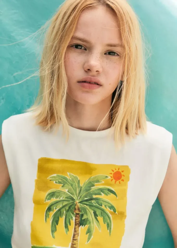 T-shirt senza maniche con stampa T-shirt senza maniche con stampa