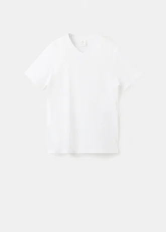 T-shirt slim fit con scollo a V in cotone 100%