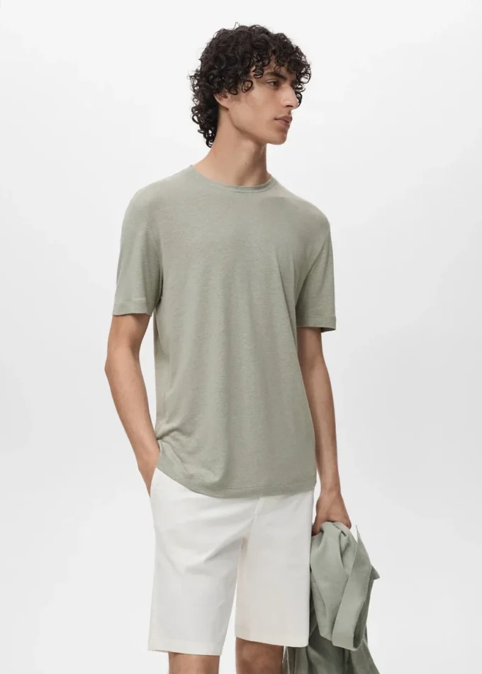 T-shirt slim fit in lino T-shirt slim fit in lino