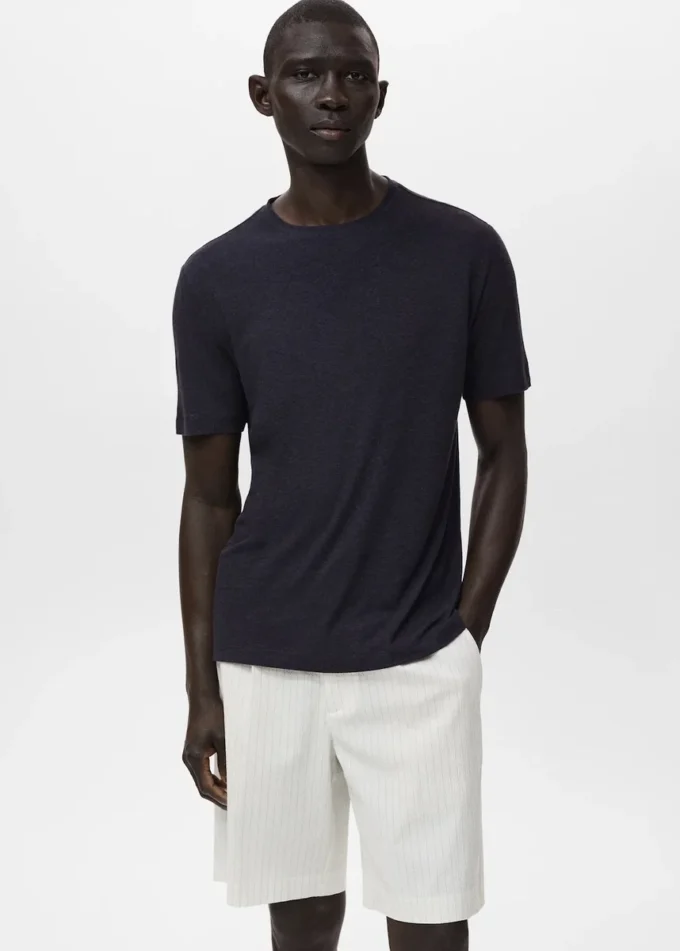 T-shirt slim fit in lino T-shirt slim fit in lino