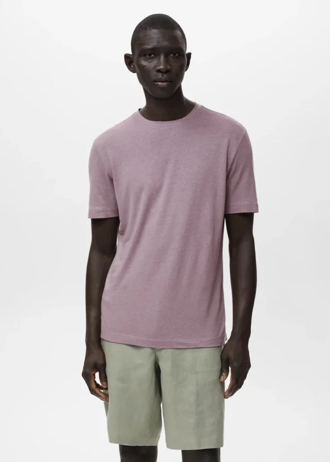 T-shirt slim fit in lino T-shirt slim fit in lino
