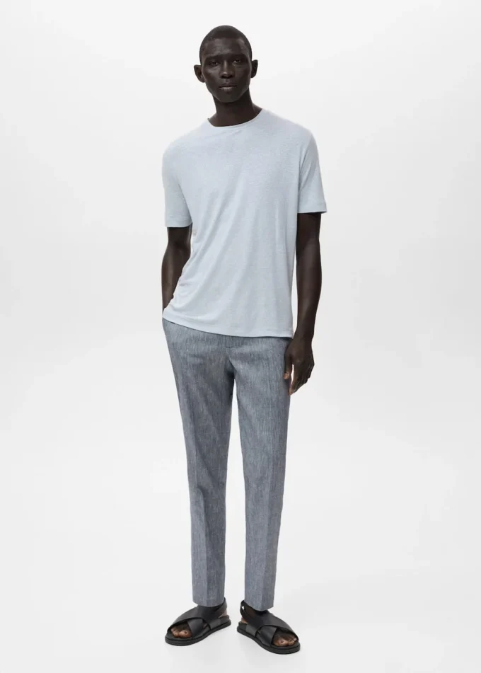 T-shirt slim fit in lino T-shirt slim fit in lino