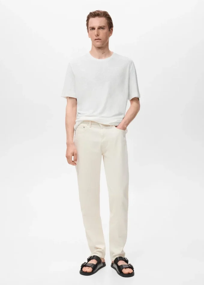 T-shirt slim fit in lino T-shirt slim fit in lino