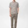 T-shirt slim fit in lino a righe T-shirt slim fit in lino a righe