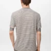 T-shirt slim fit in lino a righe T-shirt slim fit in lino a righe