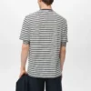 T-shirt slim fit in lino a righe T-shirt slim fit in lino a righe