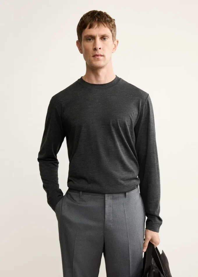 T-shirt slim fit in misto lana T-shirt slim fit in misto lana