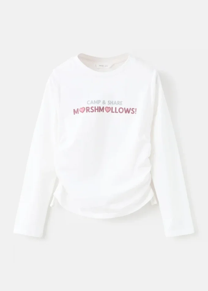 T-shirt stampata con ruches