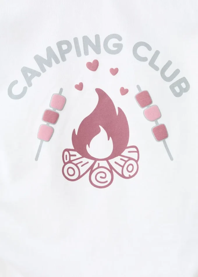 T-shirt stampata con ruches