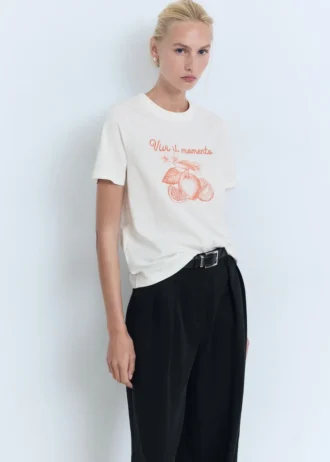 T-shirt stampata in misto cotone T-shirt stampata in misto cotone