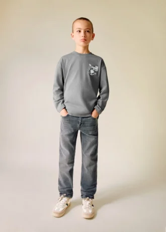 T-shirt stampata in misto cotone