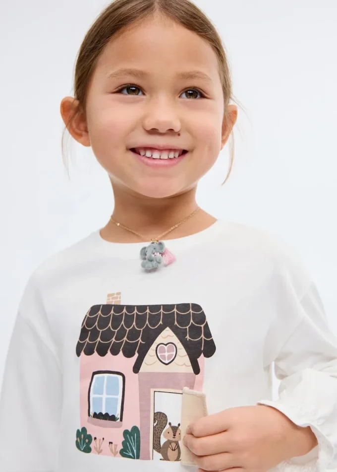 T-shirt stampata in misto cotone T-shirt stampata in misto cotone