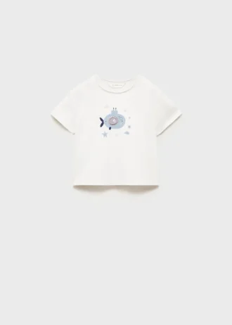 T-shirt stampata in misto cotone