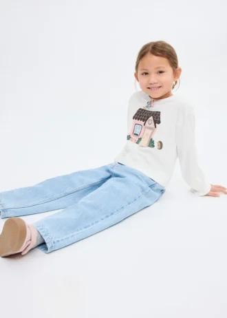 T-shirt stampata in misto cotone