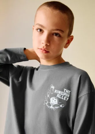 T-shirt stampata in misto cotone