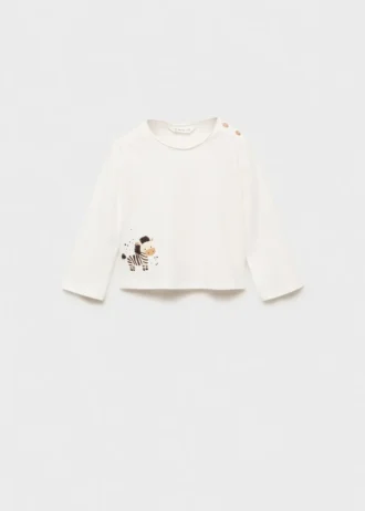 T-shirt stampata ricamata