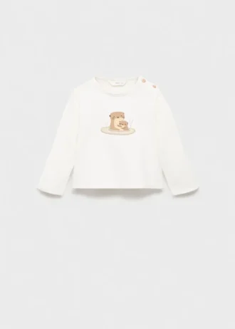 T-shirt stampata ricamata