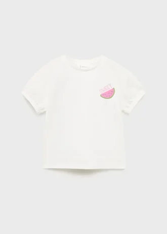 T-shirt stampata ricamata