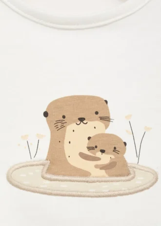 T-shirt stampata ricamata