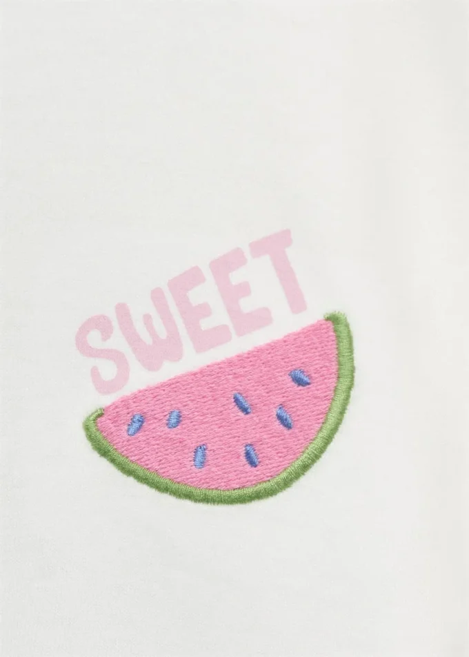 T-shirt stampata ricamata T-shirt stampata ricamata