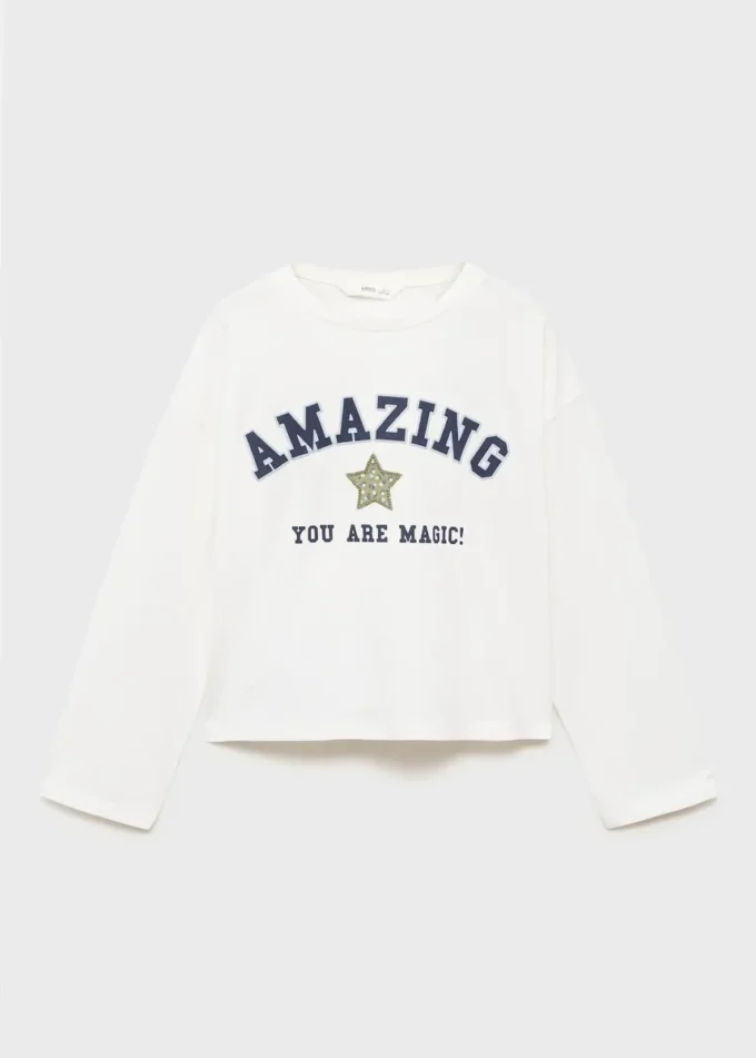 T-shirt stampata ricamata T-shirt stampata ricamata