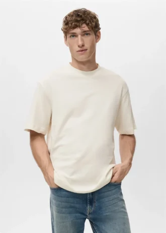 T-shirt strutturata dal taglio morbido in 100% cotone