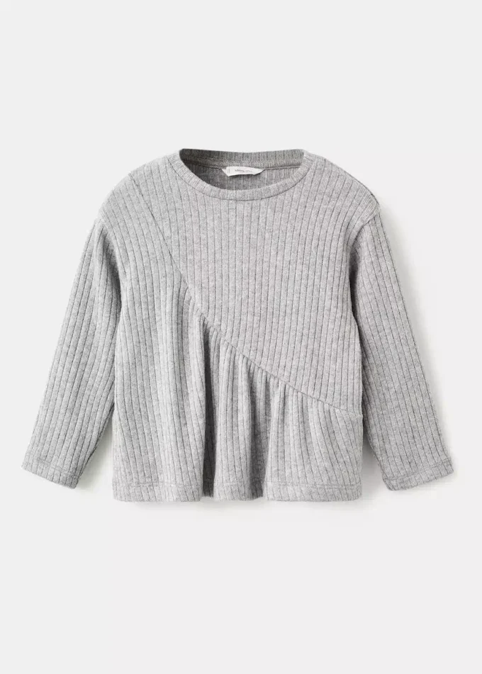 Top a costine con volant Top a costine con volant