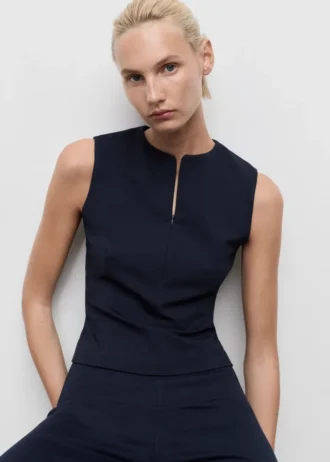 Top aderente con zip