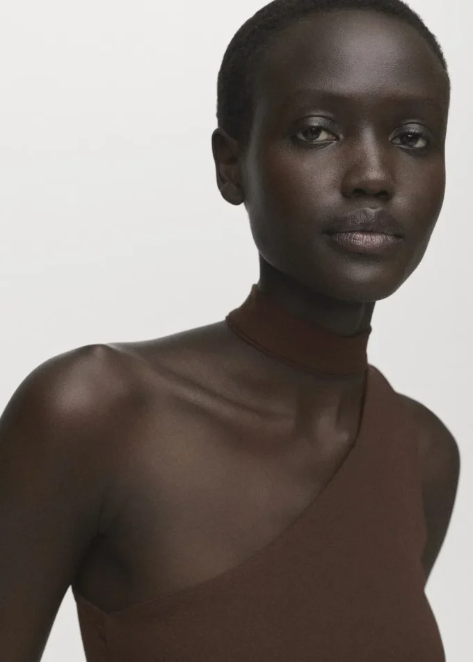 Top asimmetrico con foulard