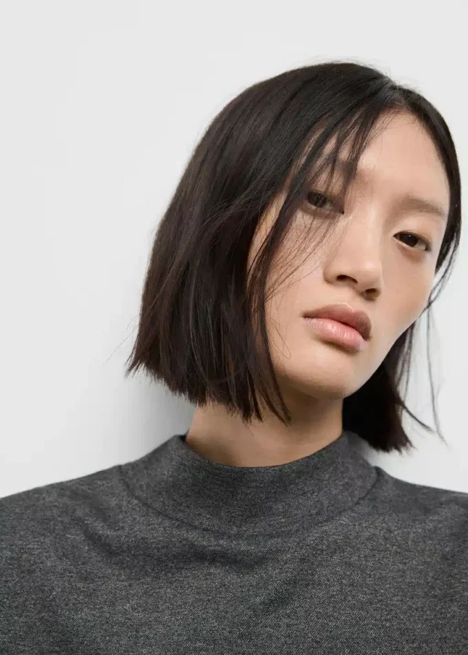 Top con collo alla coreana