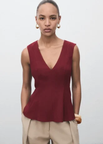 Top con peplo in lyocell Top con peplo in lyocell