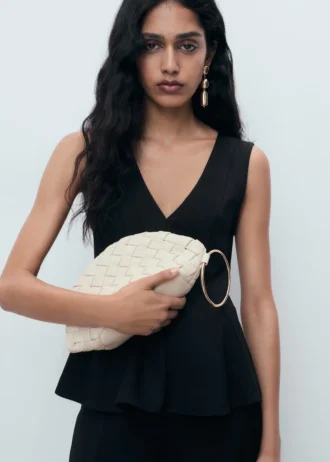 Top con peplo in lyocell