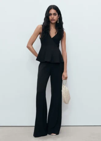 Top con peplo in lyocell