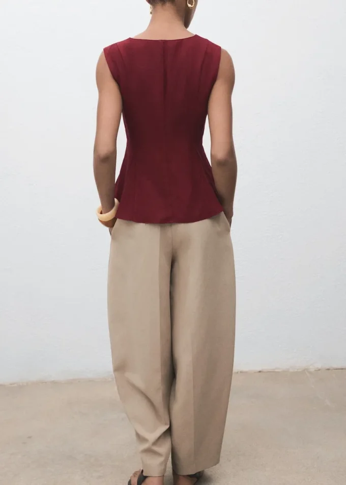 Top con peplo in lyocell Top con peplo in lyocell