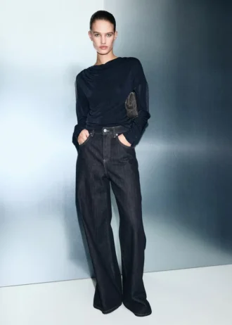 Top con scollo drappeggiato