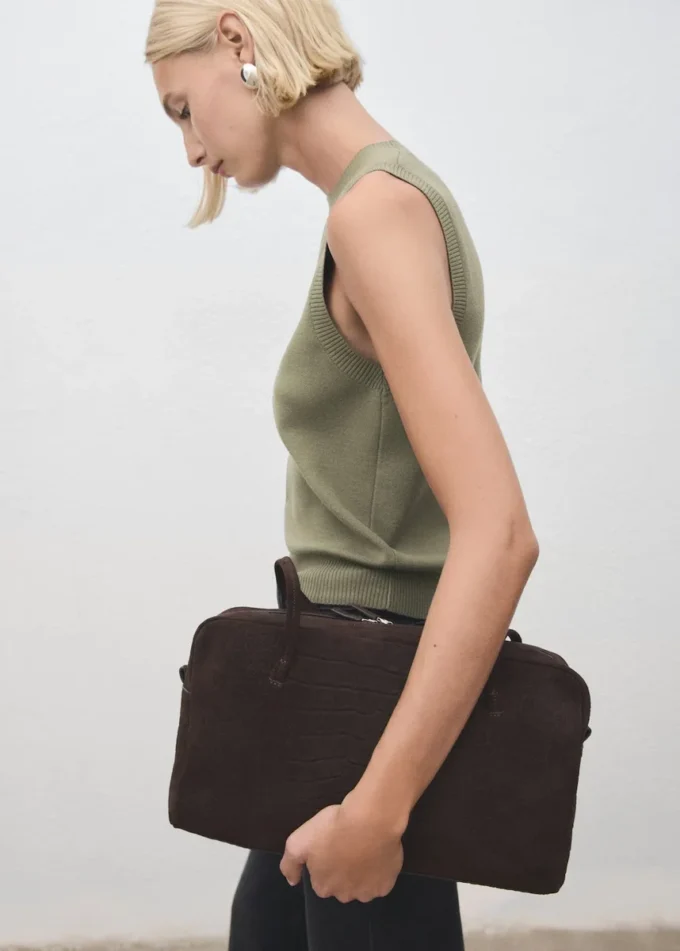 Top con spalline in maglia