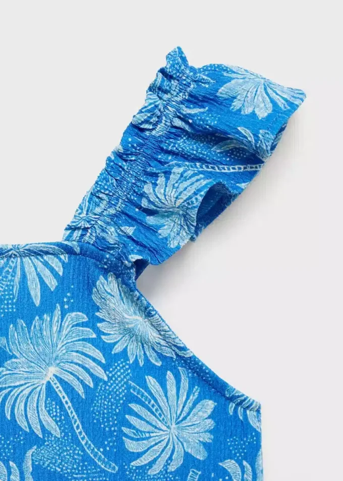 Top con volant stampato