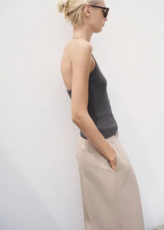 Top in cotone con schiena scoperta