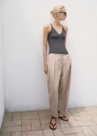 Top in cotone con schiena scoperta