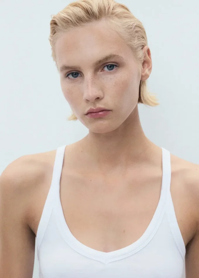 Top in cotone con spalline