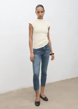 Top in cotone testurizzato