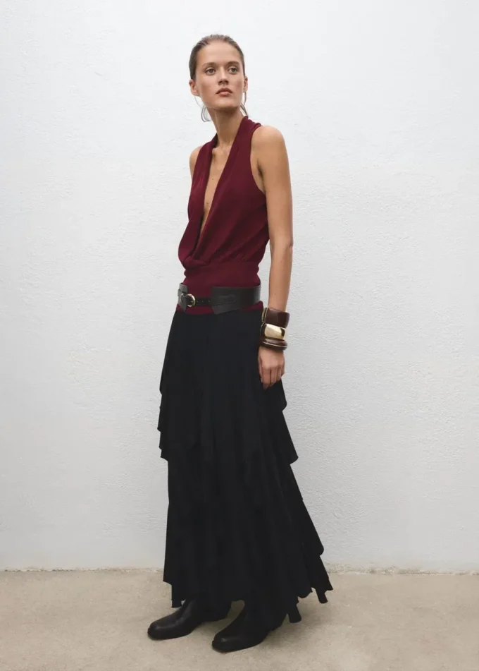 Top in maglia con scollo a V Top in maglia con scollo a V