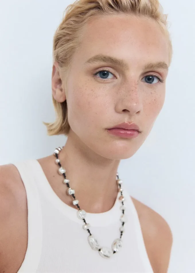 Top in misto cotone a costine Top in misto cotone a costine