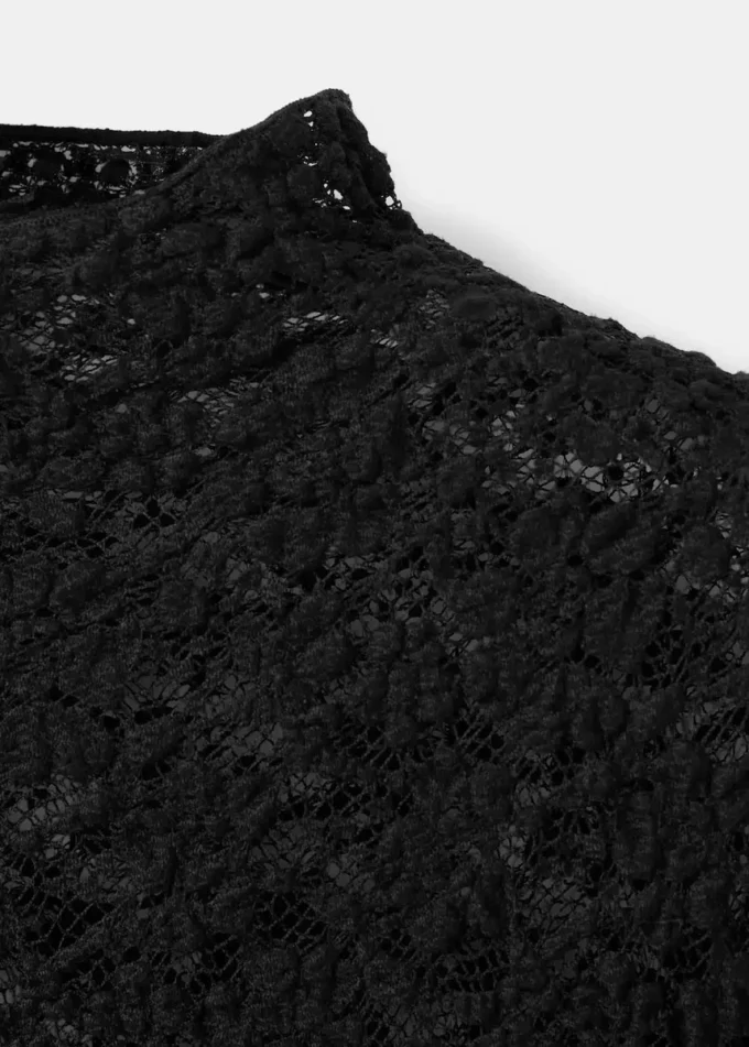 Top in pizzo con collo alla coreana Top in pizzo con collo alla coreana