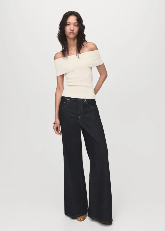 Top lavorato a maglia senza spalline Top lavorato a maglia senza spalline